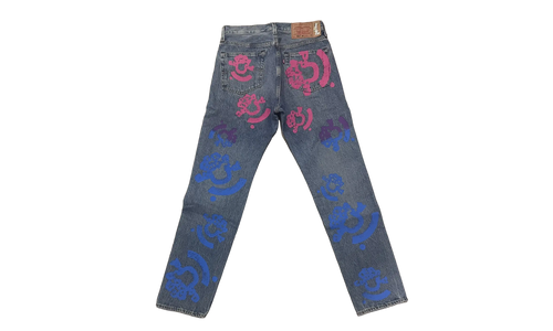Bstroy Tears 501 Light Wash Jean "Pink / Blue" DT289