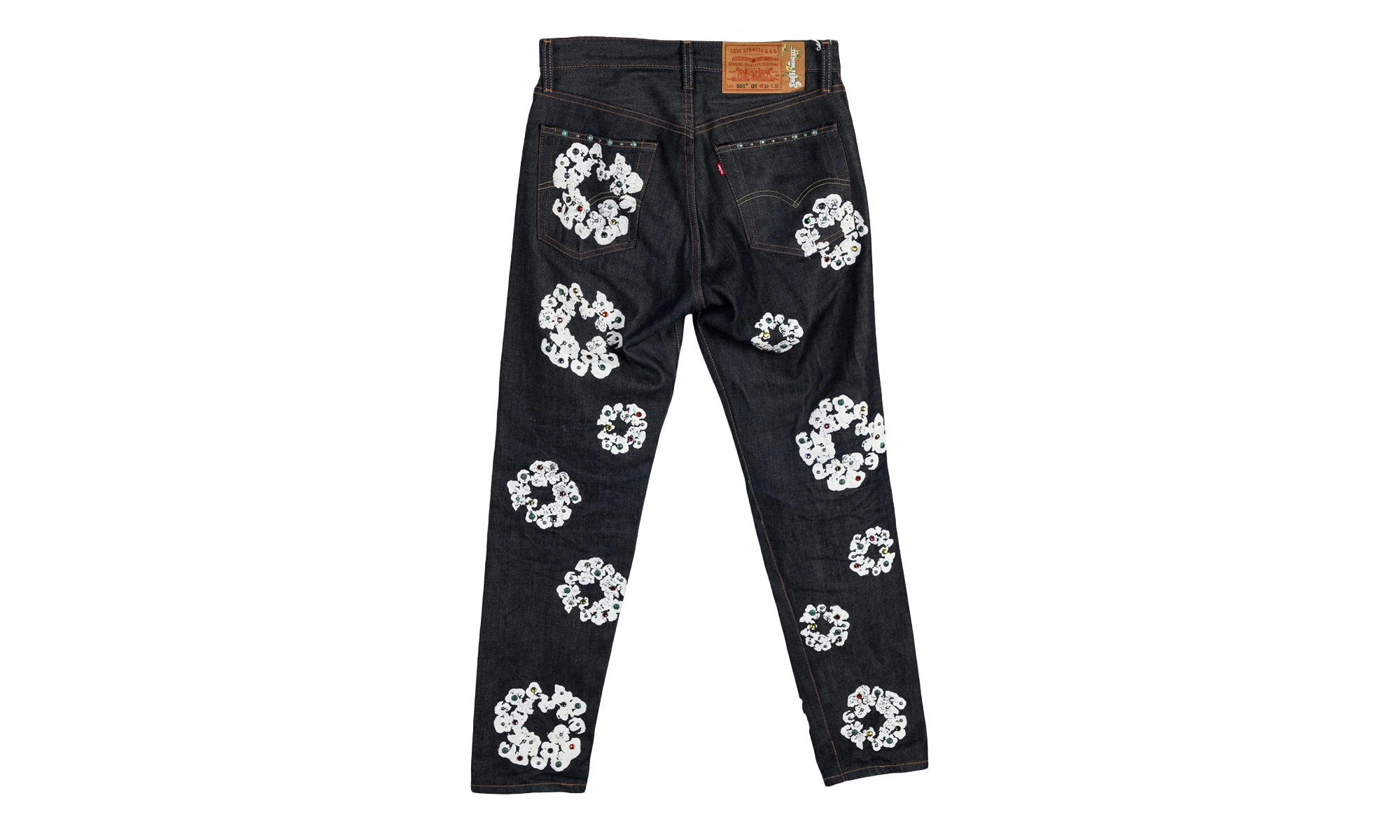 Levi's 501 Cotton Rhinestone Wreath Jeans "Raw" DT313